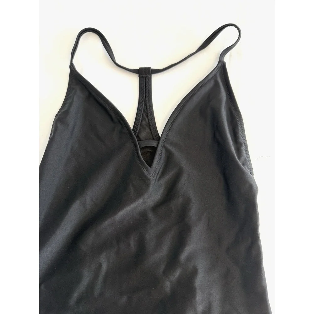Express Womens One-Piece‎ Swimsuit Cutout Racer Back Black Size Small V-Neck